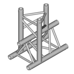 Duratruss DT 33 T38-T 3-weg truss koppelstuk, Recht Apex Down + Omlaag