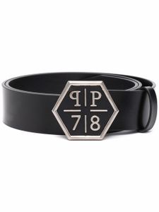 Philipp Plein ceinture à boucle logo - Noir