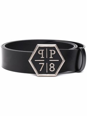 Philipp Plein ceinture à boucle logo - Noir