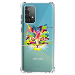 Samsung Galaxy A52 4G/5G Stevig Bumper Hoesje Cat Color