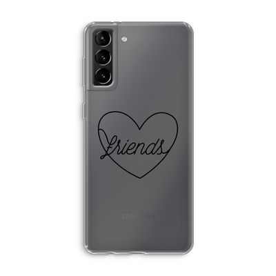 Friends heart black: Samsung Galaxy S21 Plus Transparant Hoesje