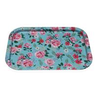 Dienblad Versa Blauw Blommor 23 X 1,5 X 34 CM