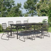 9-delige Tuinset PVC-rattan zwart
