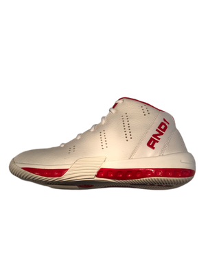 AND1 Basketbalschoen Rebel Mid Wit Rood D129BWR