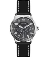 Horlogeband Fossil BQ2308 Leder Zwart 22mm