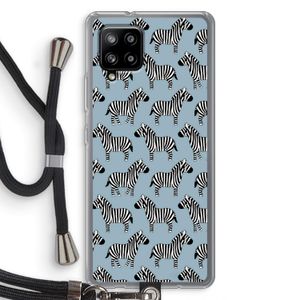 Zebra: Samsung Galaxy A42 5G Transparant Hoesje met koord