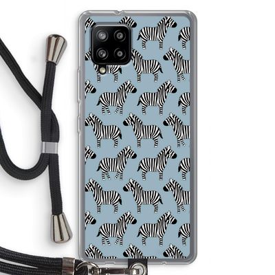 Zebra: Samsung Galaxy A42 5G Transparant Hoesje met koord