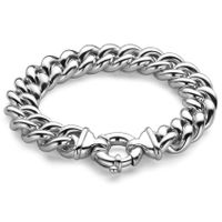 Armband Gourmetschakel zilver 13 mm 19,5 cm - thumbnail