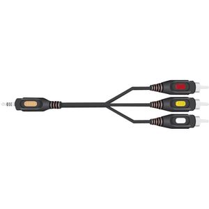 SpeaKa Professional Jackplug / Composite cinch AV Aansluitkabel [1x Jackplug male 2,5 mm - 3x Cinch-stekker] 2.50 m Zwart