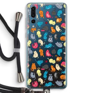 Kleurrijke katten: Huawei P20 Pro Transparant Hoesje met koord