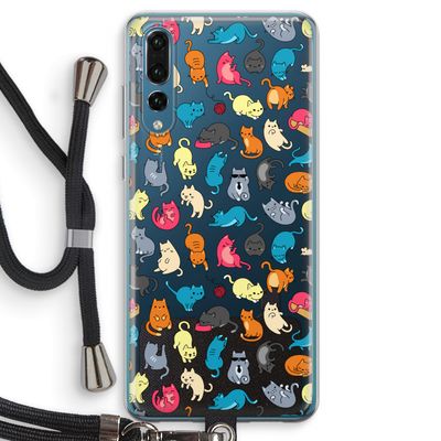Kleurrijke katten: Huawei P20 Pro Transparant Hoesje met koord