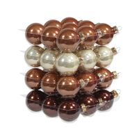 72x stuks glazen kerstballen natuurtinten (opal natural) 4 cm mat/glans - Kerstbal - thumbnail