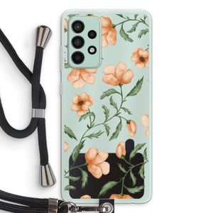 Peachy flowers: Samsung Galaxy A52s 5G Transparant Hoesje met koord