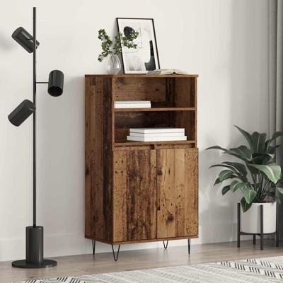 Highboard met plank met opslag met de deur Bruin 60 x 36 x 110 cm Bewerkt hout