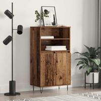 Highboard met plank met opslag met de deur Bruin 60 x 36 x 110 cm Bewerkt hout Highboard met plank met opslag met de deur Bruin 60 x 36 x 110 cm Bewerkt hout