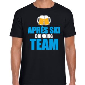 Apres ski t-shirt Apres ski drinking team bier zwart heren - Wintersport shirt - Foute apres ski ou