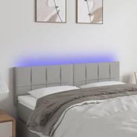 Hoofdbord LED 144x5x78/88 cm stof lichtgrijs