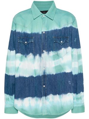 Alanui t-shirt en coton à imprimé tie-dye - Bleu