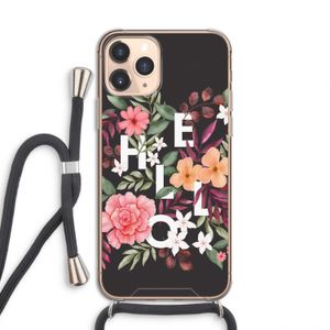 Hello in flowers: iPhone 11 Pro Transparant Hoesje met koord