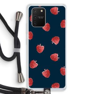 Framboosjes: Samsung Galaxy S10 Lite Transparant Hoesje met koord