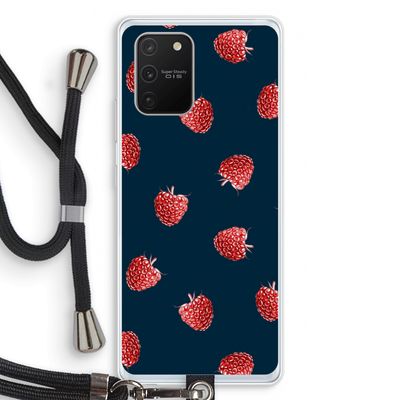 Framboosjes: Samsung Galaxy S10 Lite Transparant Hoesje met koord