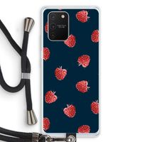 Framboosjes: Samsung Galaxy S10 Lite Transparant Hoesje met koord