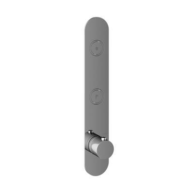 Hotbath Cobber afbouwdeel inbouwthermostaat met 2 pushbuttons verticale plaatsing chroom PB066EXTCR
