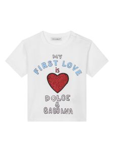 Dolce & Gabbana Kids t-shirt à slogan imprimé - Blanc