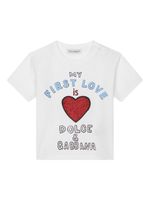 Dolce & Gabbana Kids t-shirt à slogan imprimé - Blanc