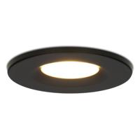 Venezia LED inbouwspot - 6 Watt 650 lumen - 2700K warm wit - Dimbaar - Rond - IP65 waterdicht - Zwart - Voor binnen, buiten en badkamer