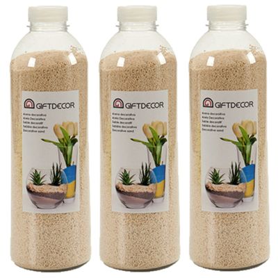3x pakjes hobby/decoratiezand beige 1,5 kg