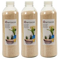 3x pakjes hobby/decoratiezand beige 1,5 kg