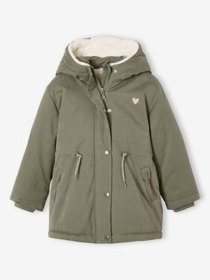 Romantische parka met capuchon voor meisjes groen