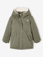 Romantische parka met capuchon voor meisjes groen
