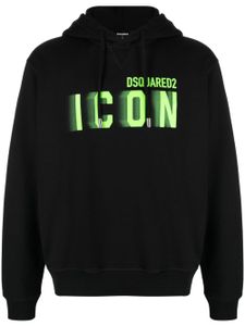 DSQUARED2 hoodie en coton à logo imprimé - Noir