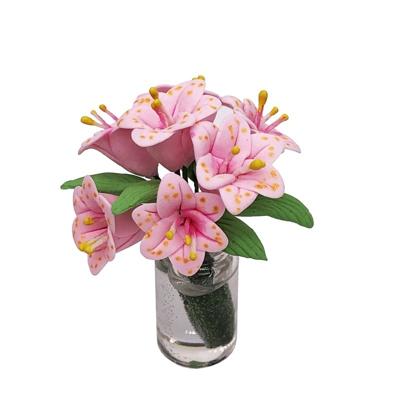 1:12 Mini Doll House poppenhuis meubels Pocket decoratie regelen bloemen Lily (roze)