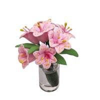 1:12 Mini Doll House poppenhuis meubels Pocket decoratie regelen bloemen Lily (roze)