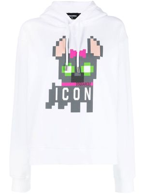 DSQUARED2 hoodie à imprimé pixelisé - Blanc