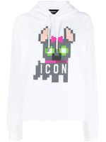 DSQUARED2 hoodie à imprimé pixelisé - Blanc - thumbnail