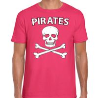 Fout piraten shirt / foute party verkleed shirt roze heren
