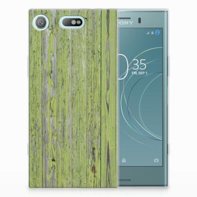 Sony Xperia XZ1 Compact | Bumper Hoesje | Green Wood