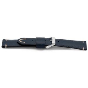 Horlogeband Universeel G612 Leder Blauw 20mm