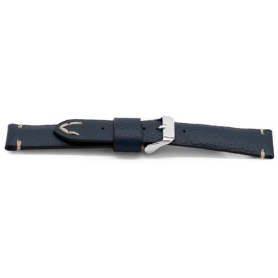 Horlogeband Universeel G612 Leder Blauw 20mm