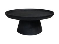 Ronde salontafel Drum 75x32 cm Matt zwart Mangohout