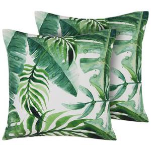 Beliani-PAVELLI -Tuinkussen set van 2-Groen-45 x 45 cm-Polyester