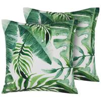 Beliani-PAVELLI -Tuinkussen set van 2-Groen-45 x 45 cm-Polyester - thumbnail