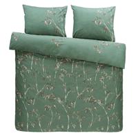 2e Halve Prijs Leen Bakker - Comfort Dekbedovertrek Muriel - 200x200/220 Cm - Katoen - Groen
