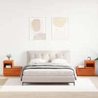 Nachtkastje 2 pcs Wasbruin 60 x 34 x 51 cm Bewerkt hout