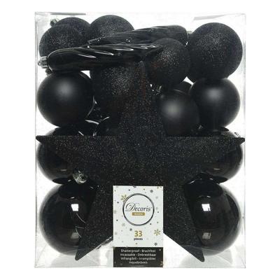 Kerstballen Decoris Zwart Plastic