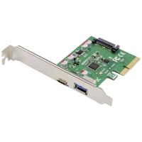 Digitus DS-30225 2 poorten USB 3.1 Gen 2-controllerkaart USB-A, USB-C PCIe